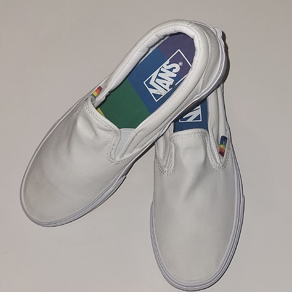 Vans White Slip-On Sneakers